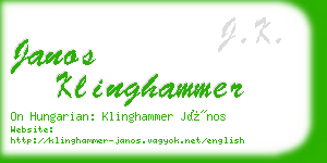 janos klinghammer business card